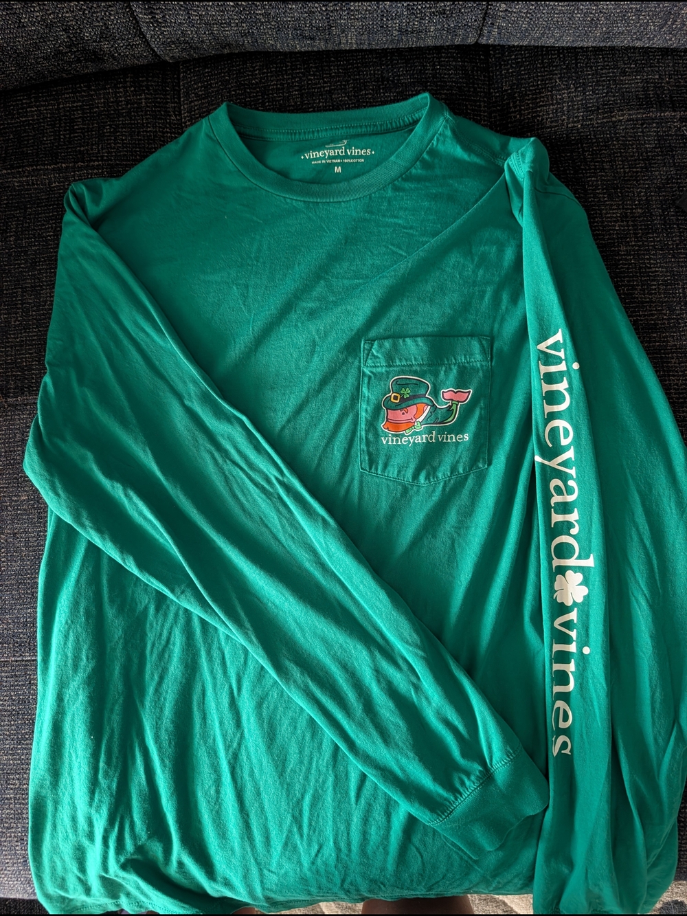 Vineyard Vines Men’s Long-Sleeve Pocket Tee — Teal Green